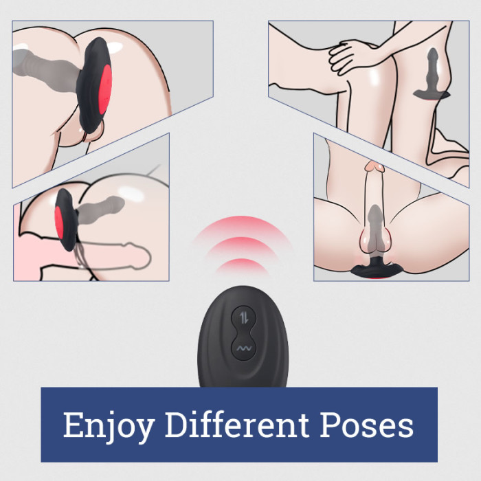 Eveandlove™ 3 Thrusting 10 Vibrations Anal Plug with Remote Controller