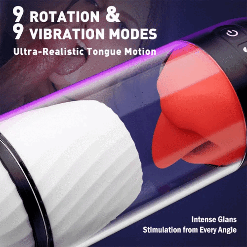 Eveandlove™ App Controlled Male Masturbator with 9 Tongue Licking & Vibration Modes