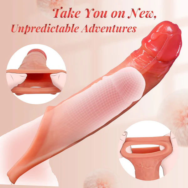 (BLACK) Eveandlove™ APP Controlled 9 Vibration Intensities Vibrating Penis Sleeve