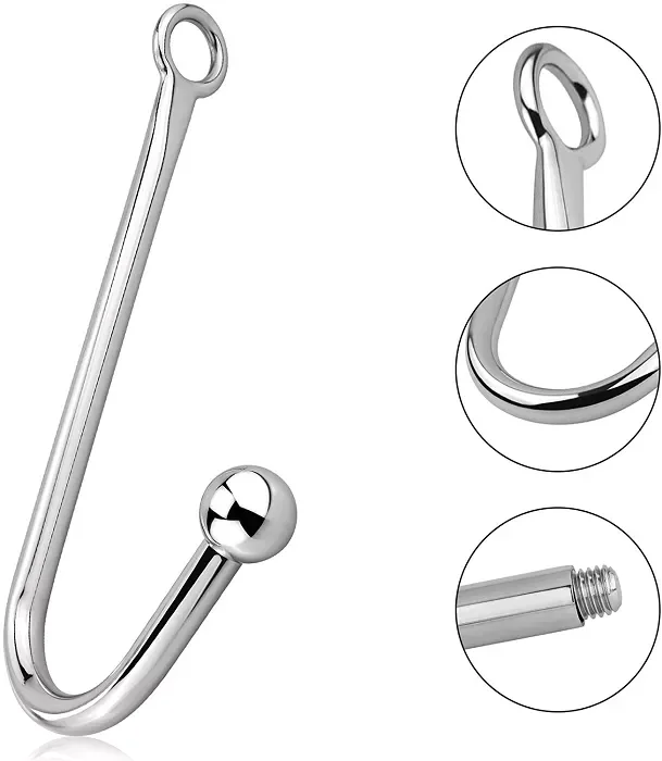 Eveandlove™ Stainless Steel Anal Hook With 3 Interchangeable Balls
