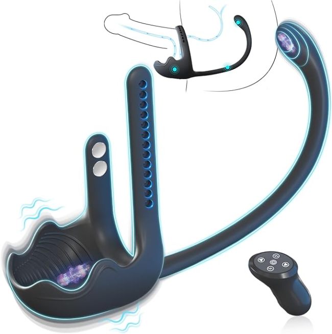 Eveandlove™ Prostate & Taint Stimulator - Adjustable Vibrating Cock Ring & Remote Control Anal Massager