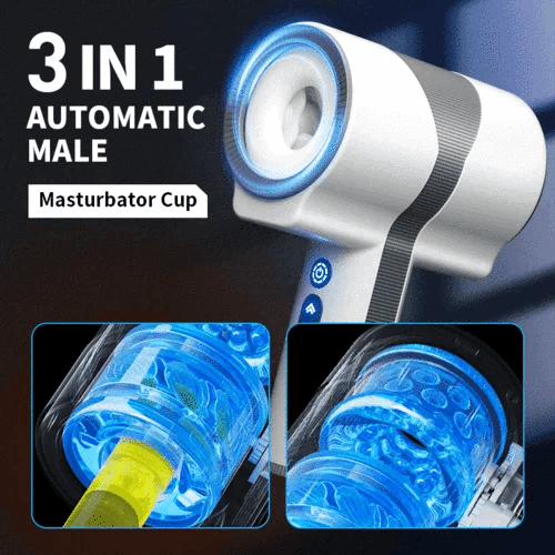 Eveandlove Double-Ended Handheld Vibrating Thrusting & Rotating Automatic Male Masturbator