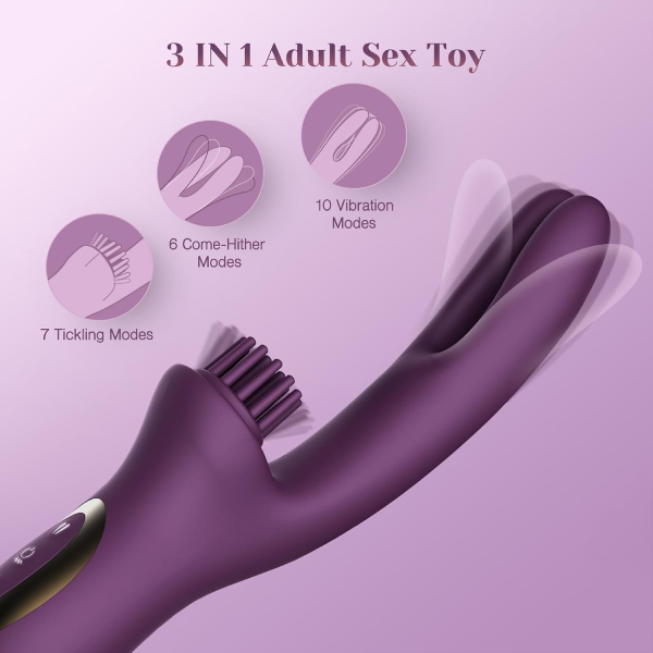 Eveandlove™ 10 x 6 x 7 Modes Come-Hither Clitoral Tickling Rabbit Vibrator