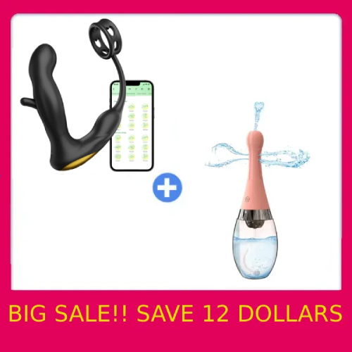 Eveandlove™ Hollow Flapping Vibrating Silicone Prostate Massager with Cock Ring