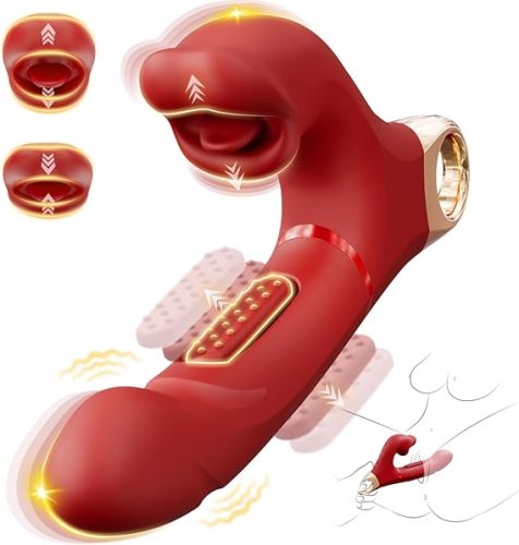 Eveandlove™ G Spot Vibrato: 3 in 1 Tongue Rose Clitoral Vibrator, 7 Flapping & 5 Biting Vibration Modes