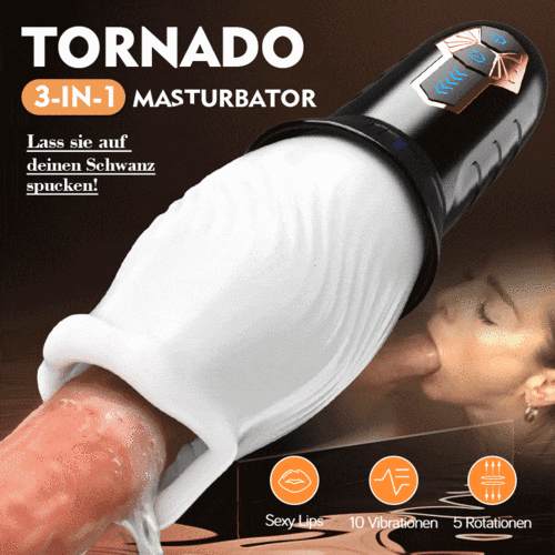 Blowjoblove™ TORNADO 10 Vibration 5 Rotation 2 IN 1 Oralsex Cup Masturbator