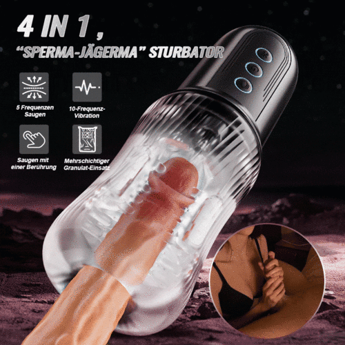 Blowjoblove™ Sperma Jäger - 4 in 1 Deep Throat Trainer Master Auto & Manual Sucking Electric Masturbator