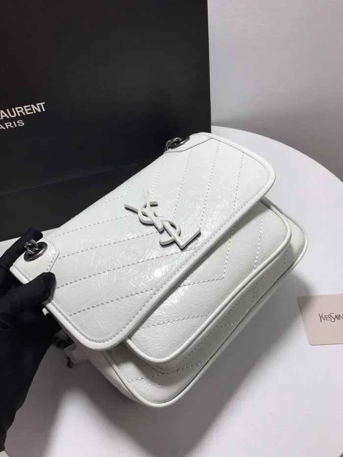 YSL NIKI BABY CHAIN BAG IN CRINKLED VINTAGE LEATHER