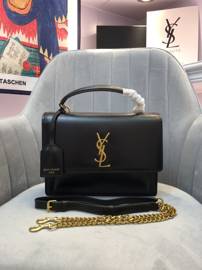 YSL SUNSET MEDIUM TOP HANDLE IN SMOOTH LEATHER