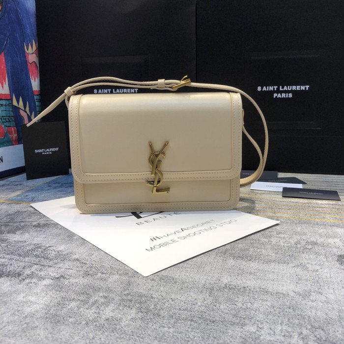 YSL SOLFERINO MEDIUM SATCHEL IN BOX SAINT LAURENT LEATHER
