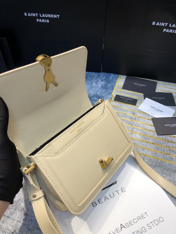 YSL SOLFERINO SMALL SATCHEL IN BOX SAINT LAURENT LEATHER