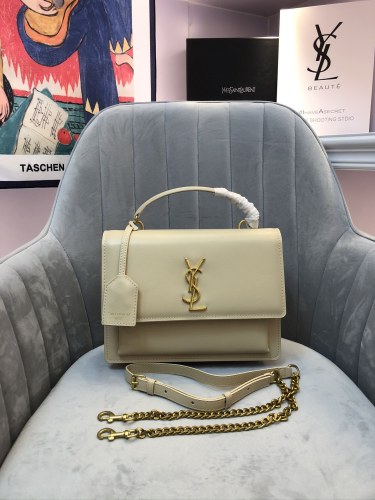 YSL SUNSET MEDIUM TOP HANDLE IN SMOOTH LEATHER