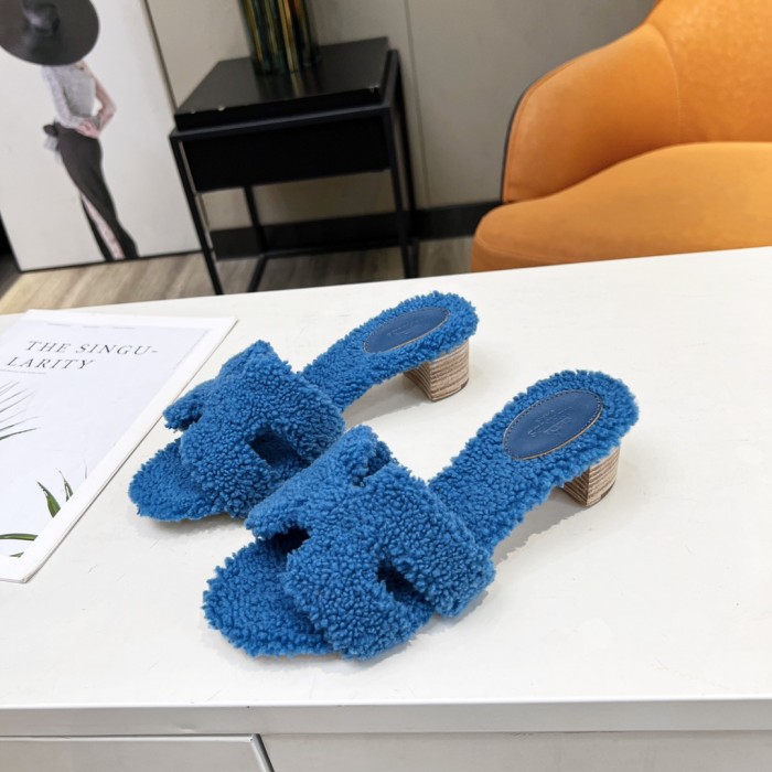 Hermes shoes plush sandal Middle heel 14 color H004 02