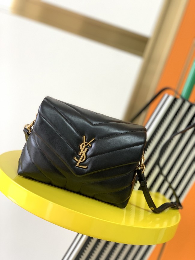 YSL LOULOU TOY STRAP BAG IN MATELASSÉ Y LEATHER 467072 20CM top quality
