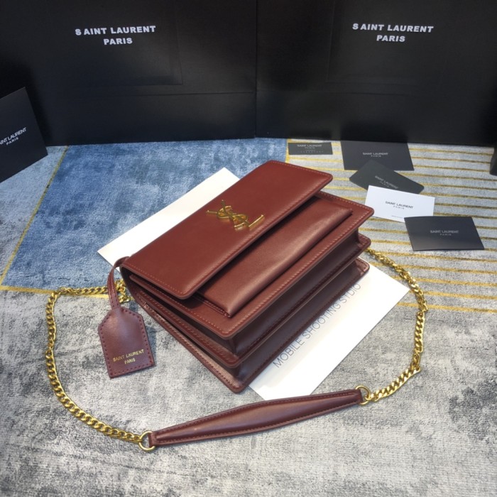 YSL SUNSET MEDIUM CHAIN BAG IN SMOOTH LEATHER