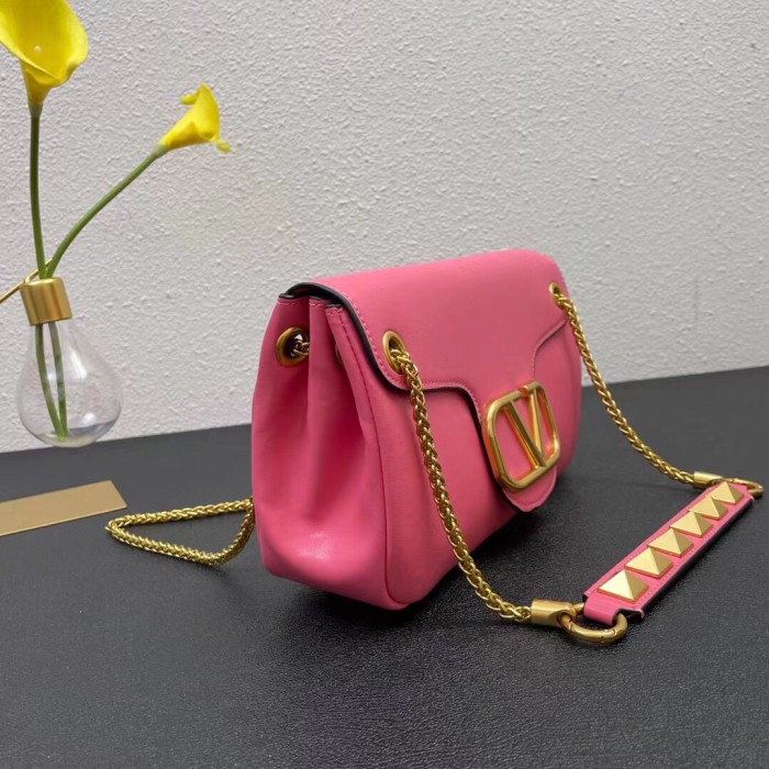 VALENTINO STUD SIGN NAPPA SHOULDER BAG