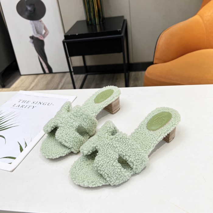Hermes shoes plush sandal Middle heel 14 color H004 02