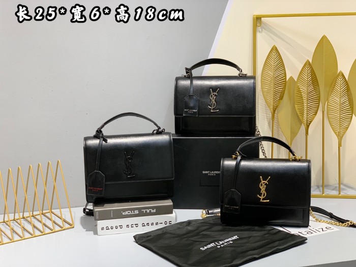 YSL SUNSET MEDIUM TOP HANDLE IN SMOOTH LEATHER