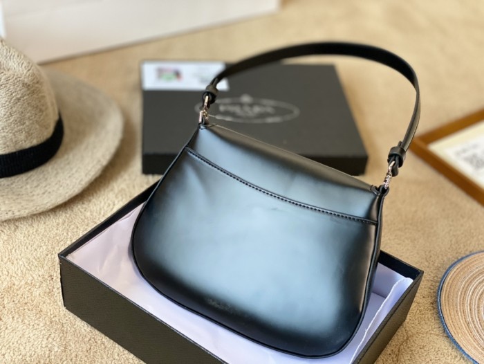 Prada Cleo brushed leather shoulder bag with flap