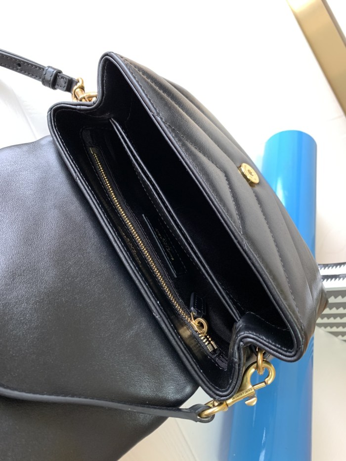 YSL LOULOU TOY STRAP BAG IN MATELASSÉ Y LEATHER 467072 20CM top quality