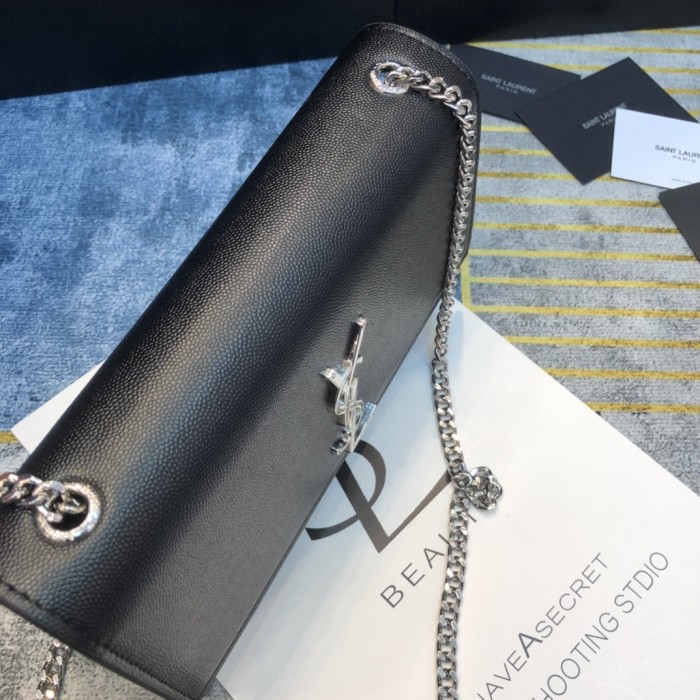 YSL KATE MEDIUM CHAIN BAG WITH TASSEL IN GRAINED LEATHER
