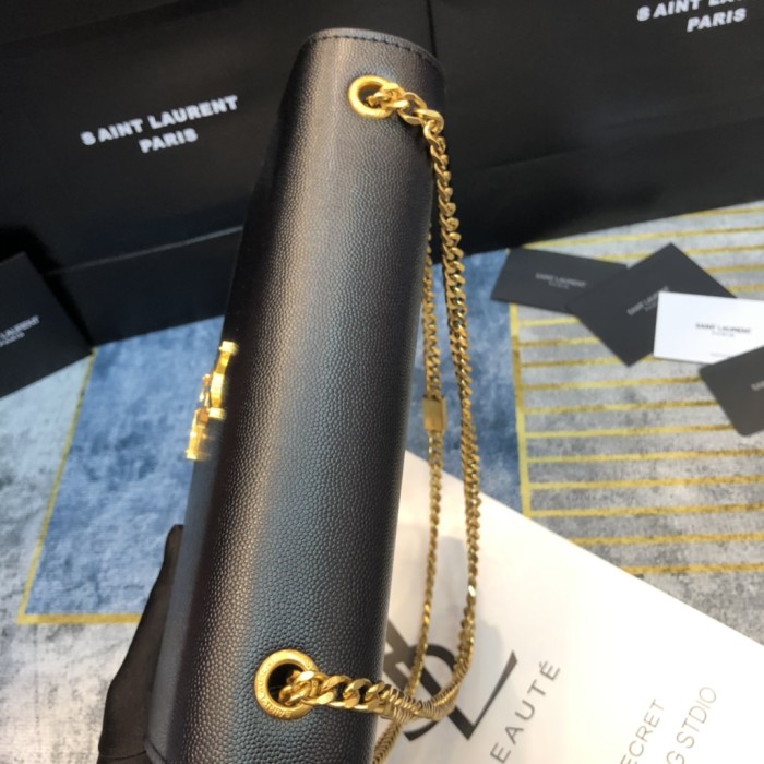 YSL KATE MEDIUM CHAIN BAG WITH TASSEL IN GRAINED LEATHER