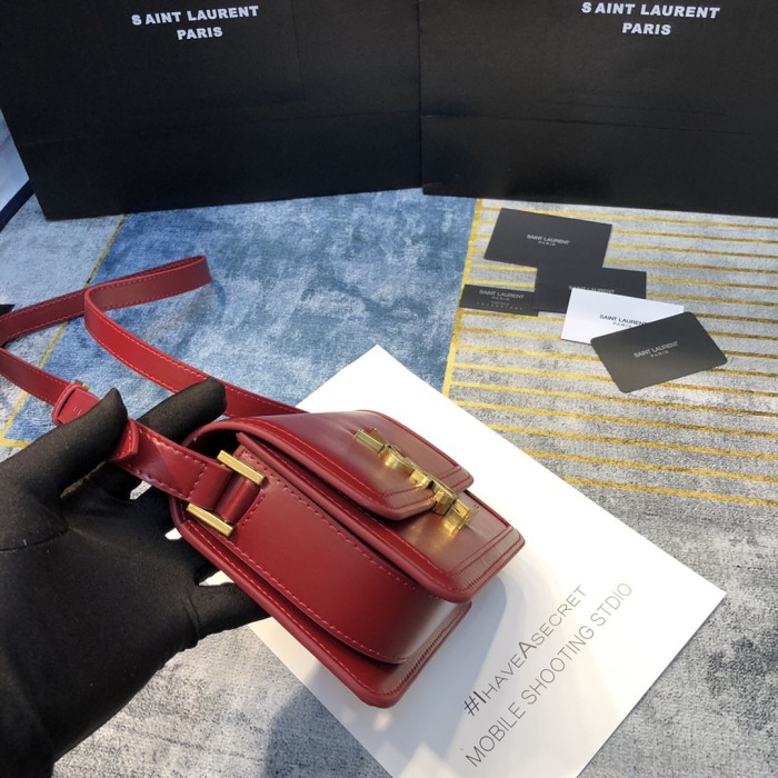 YSL SOLFERINO SMALL SATCHEL IN BOX SAINT LAURENT LEATHER