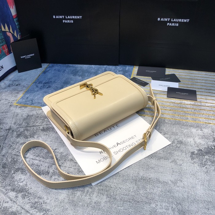 YSL SOLFERINO MEDIUM SATCHEL IN BOX SAINT LAURENT LEATHER