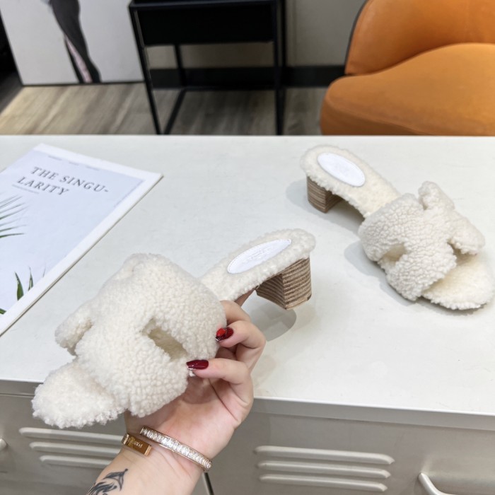 Hermes shoes plush sandal Middle heel 14 color H004 02