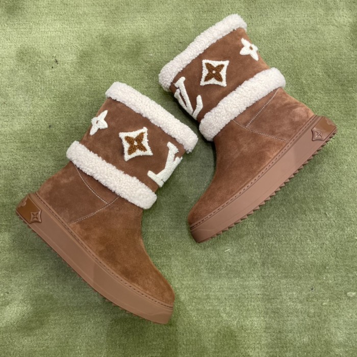 Louis Vuitton SNOWDROP FLAT ANKLE BOOT shoes LV004