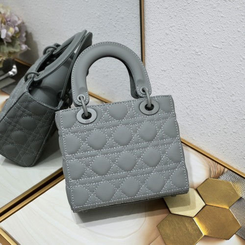 Small Lady Dior My ABCDior Bag Grey Matte LM061 20cm