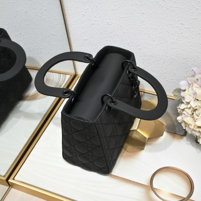 Medium Lady Dior Bag Black Matte LM071 24cm