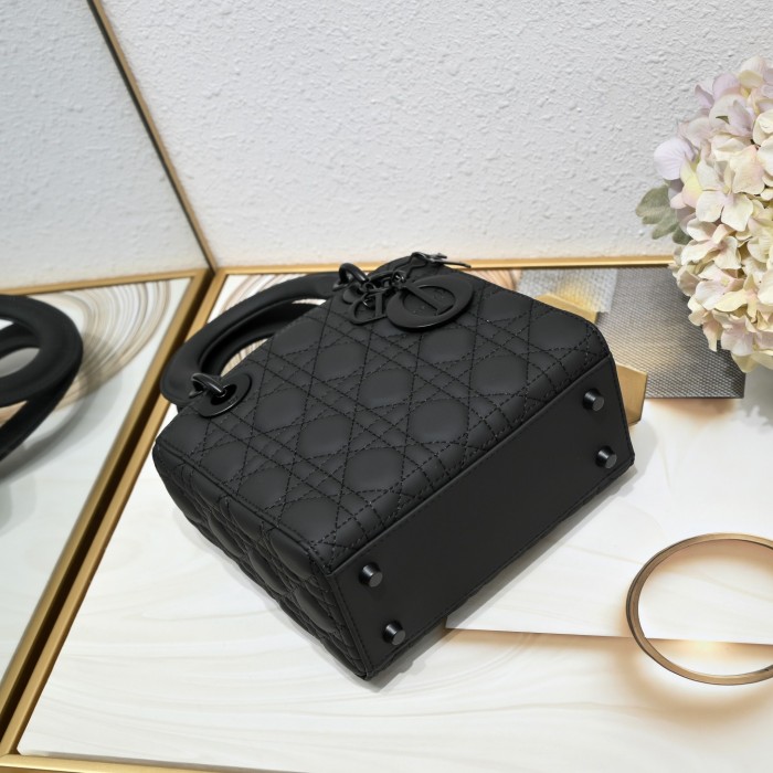 Small Lady Dior My ABCDior Bag Black Matte LM061 20cm