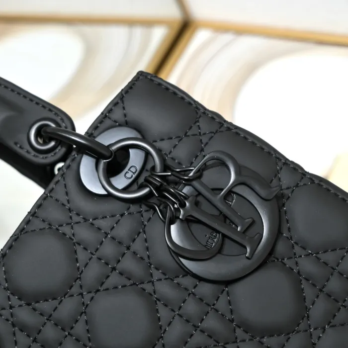 Small Lady Dior My ABCDior Bag Black Matte LM061 20cm
