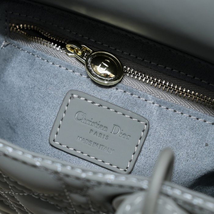 Small Lady Dior My ABCDior Bag Grey Matte LM061 20cm