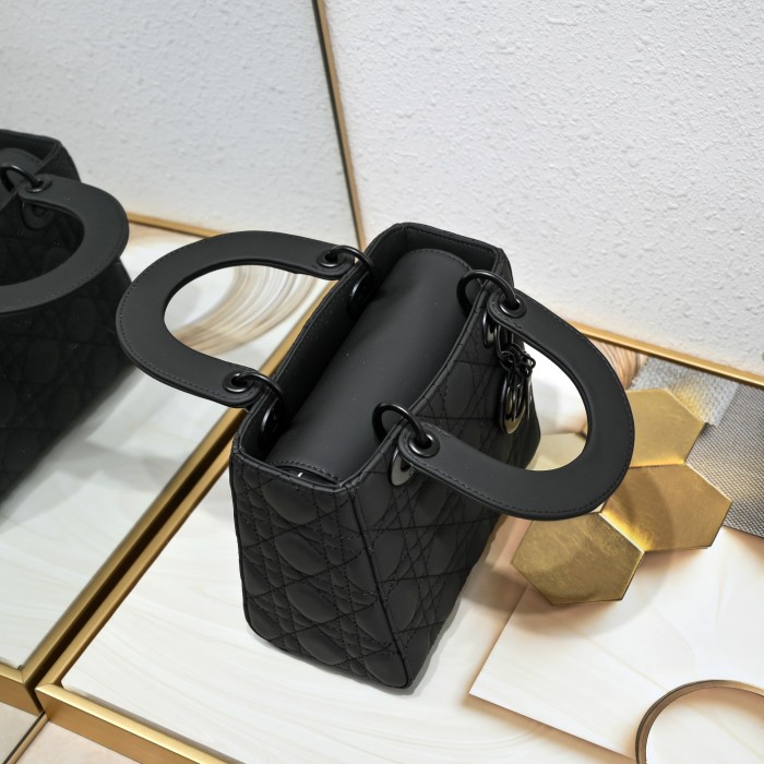 Small Lady Dior My ABCDior Bag Black Matte LM061 20cm