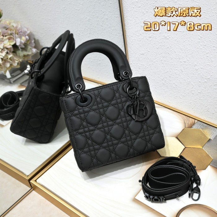 Small Lady Dior My ABCDior Bag Black Matte LM061 20cm