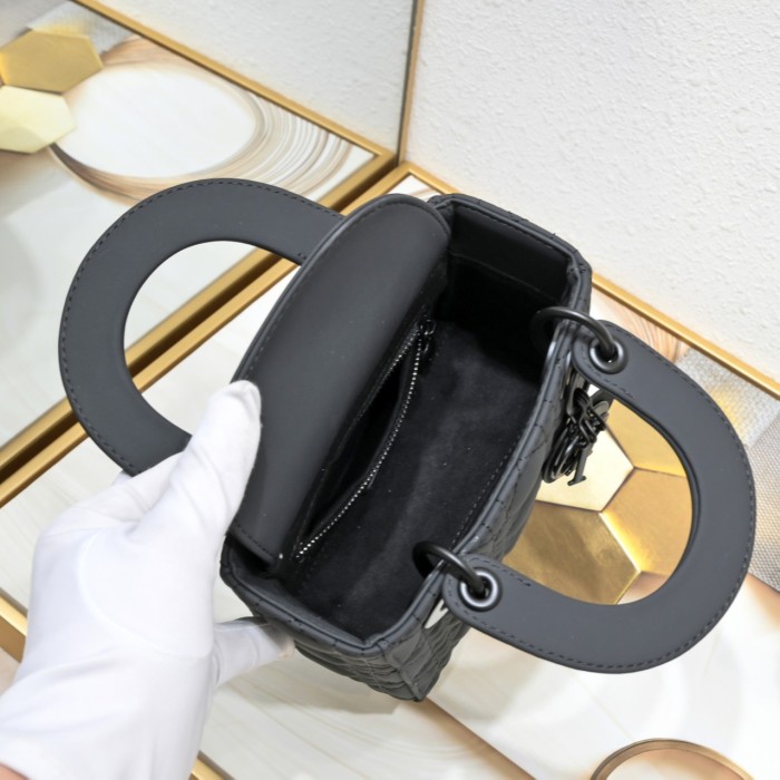 Mini Lady Dior Bag Black Matte LM051 17cm