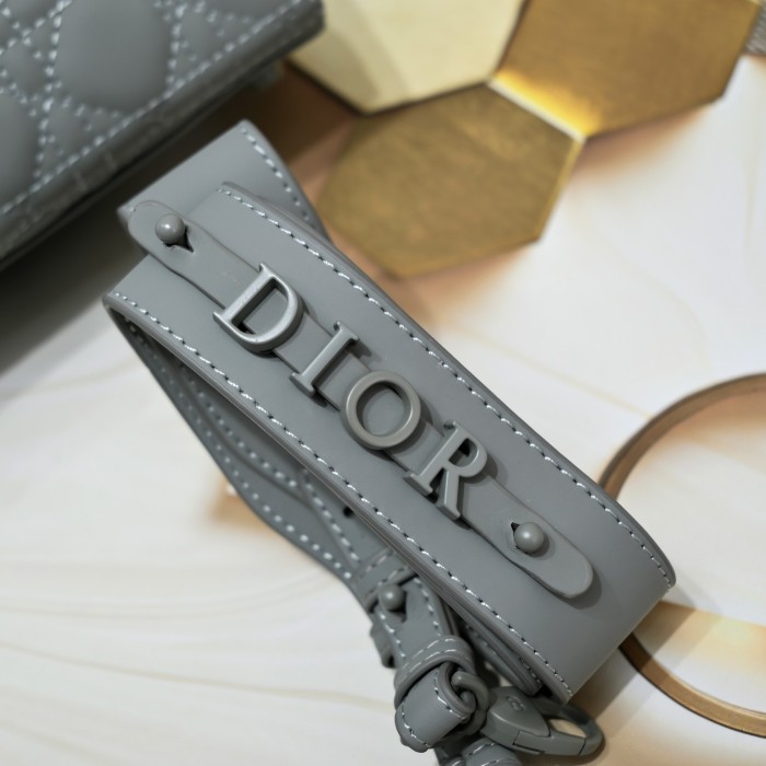 Small Lady Dior My ABCDior Bag Grey Matte LM061 20cm