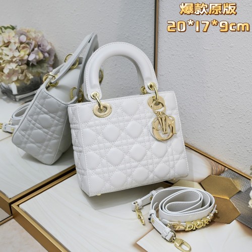 Small Lady Dior My ABCDior Bag White Sheepskin LM061 20cm