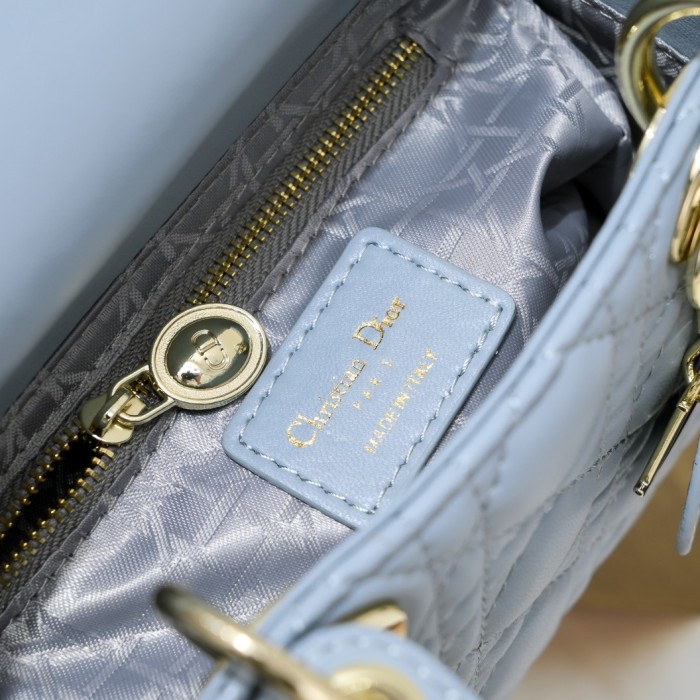 Mini Lady Dior Bag Blue Sheepskin LM051 17cm