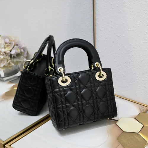 Mini Lady Dior Bag Black Sheepskin LM051 17cm