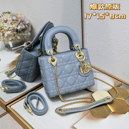 Mini Lady Dior Bag Blue Sheepskin LM051 17cm