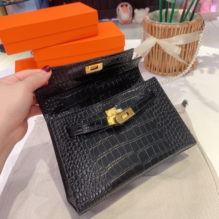 Hermes Kelly 2 Crocodile print XYZ091 22cm