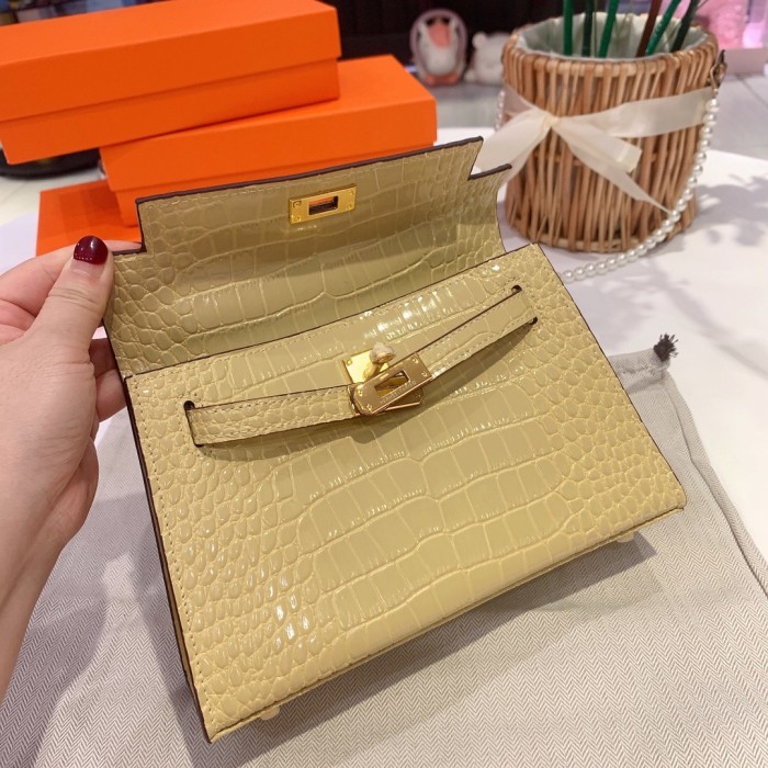Hermes Kelly 2 Crocodile print XYZ091 22cm