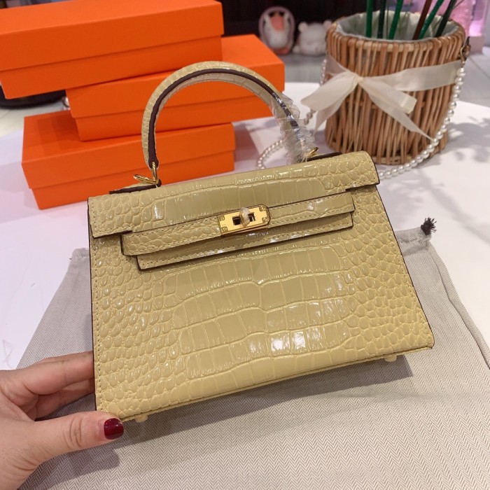 Hermes Kelly 2 Crocodile print XYZ091 22cm