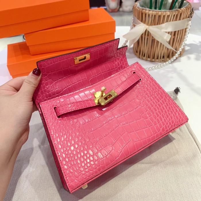 Hermes Kelly 2 Crocodile print XYZ091 22cm