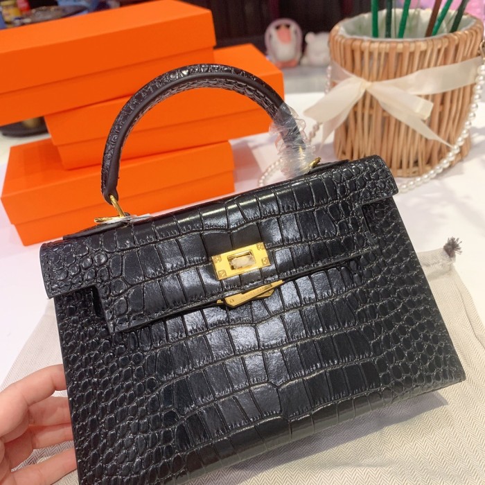 Hermes Kelly 2 Crocodile print XYZ091 22cm