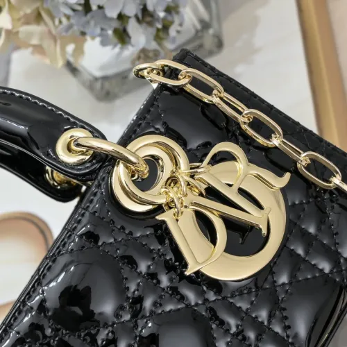 Small Lady D-Joy bag black patent leather CD0541 XB091 22cm