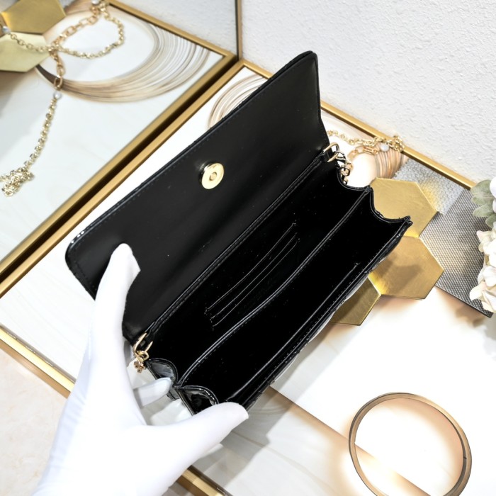 Miss Dior Mini Bag black patent leather CD2023 XB071 21cm
